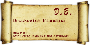 Draskovich Blandina névjegykártya